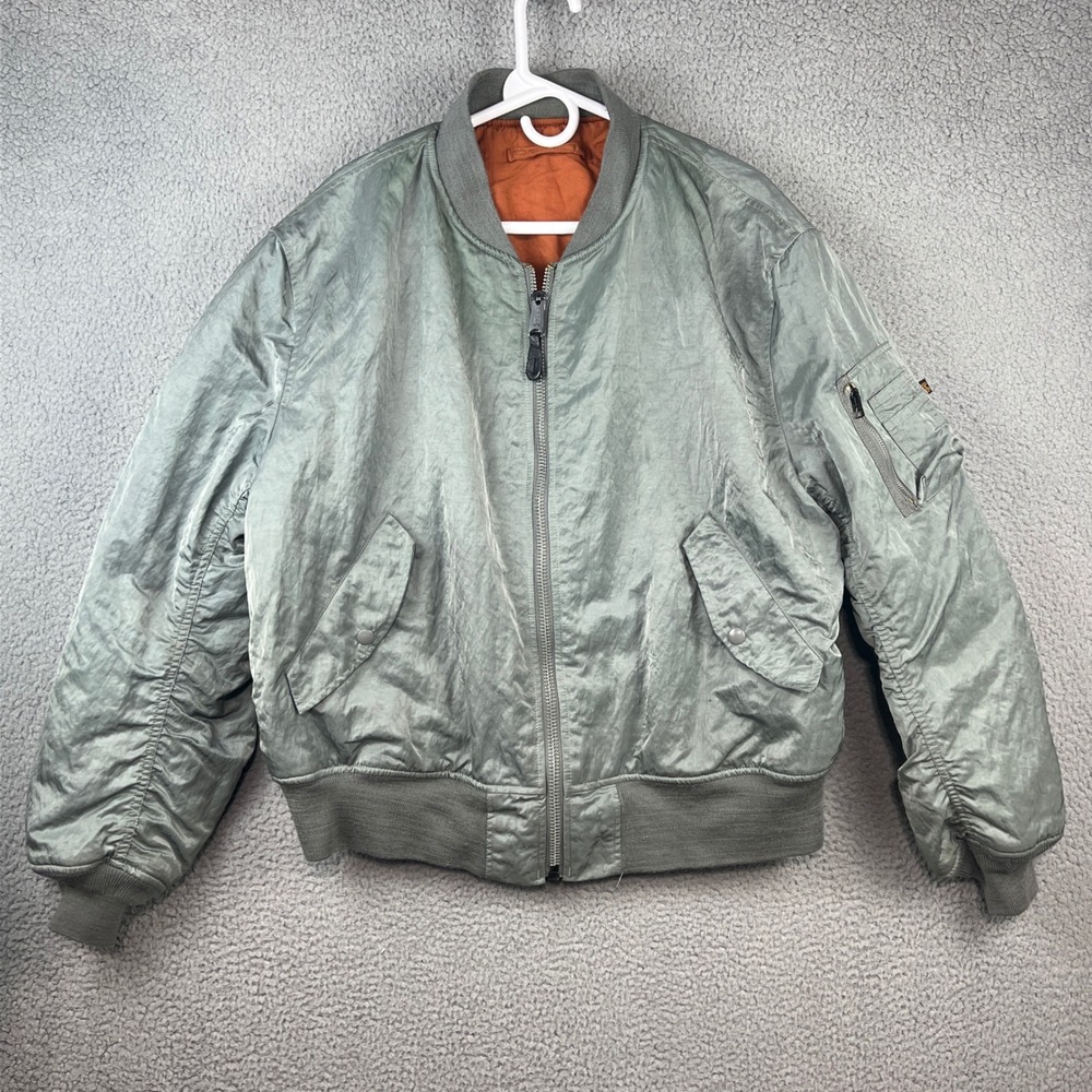 Alpha Industries MA-1 Flight Jacket Sage Green Bomber size XL reversible